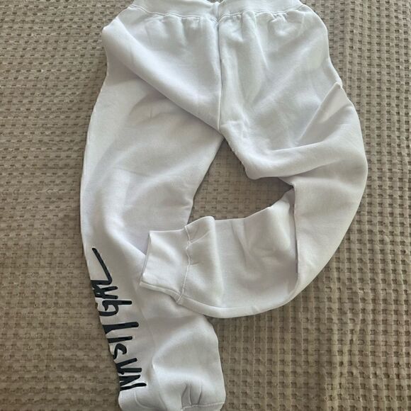 NWT Nasty Gal White Logo Sweats Joggers - L - Picture 3 of 10